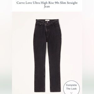 Abercrombie & Fitch Curve Love Ultra High Rise 90s Slim Straight Jean